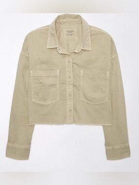 Cropped Denim Button-Up